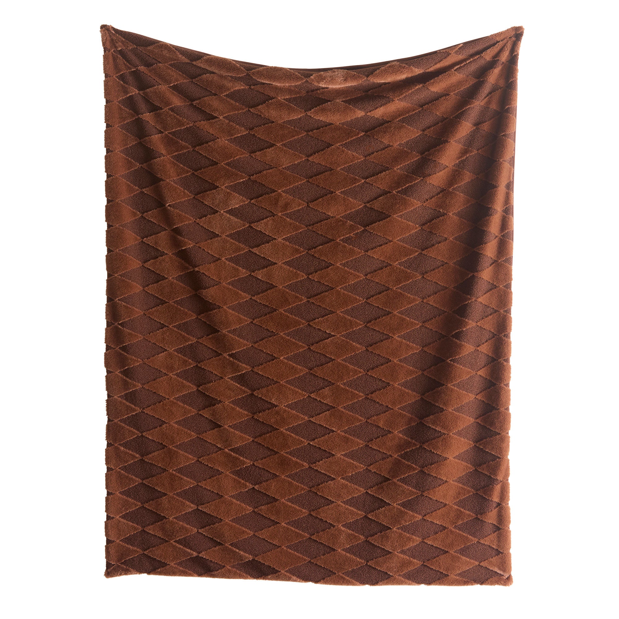 Cosy Diamond Throw in Chocolate 150 x 200cm