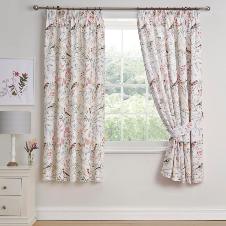 Caraway Pair of Pencil Pleat Curtains by Dreams & Drapes Design in Pink - Pair of Pencil Pleat Curtains - Dreams & Drapes Design