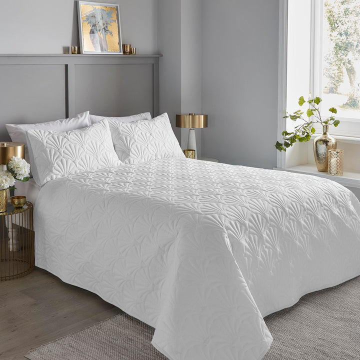 Cavali Bedspread by Serene in White 200cm X 230cm - Bedspread - Serene