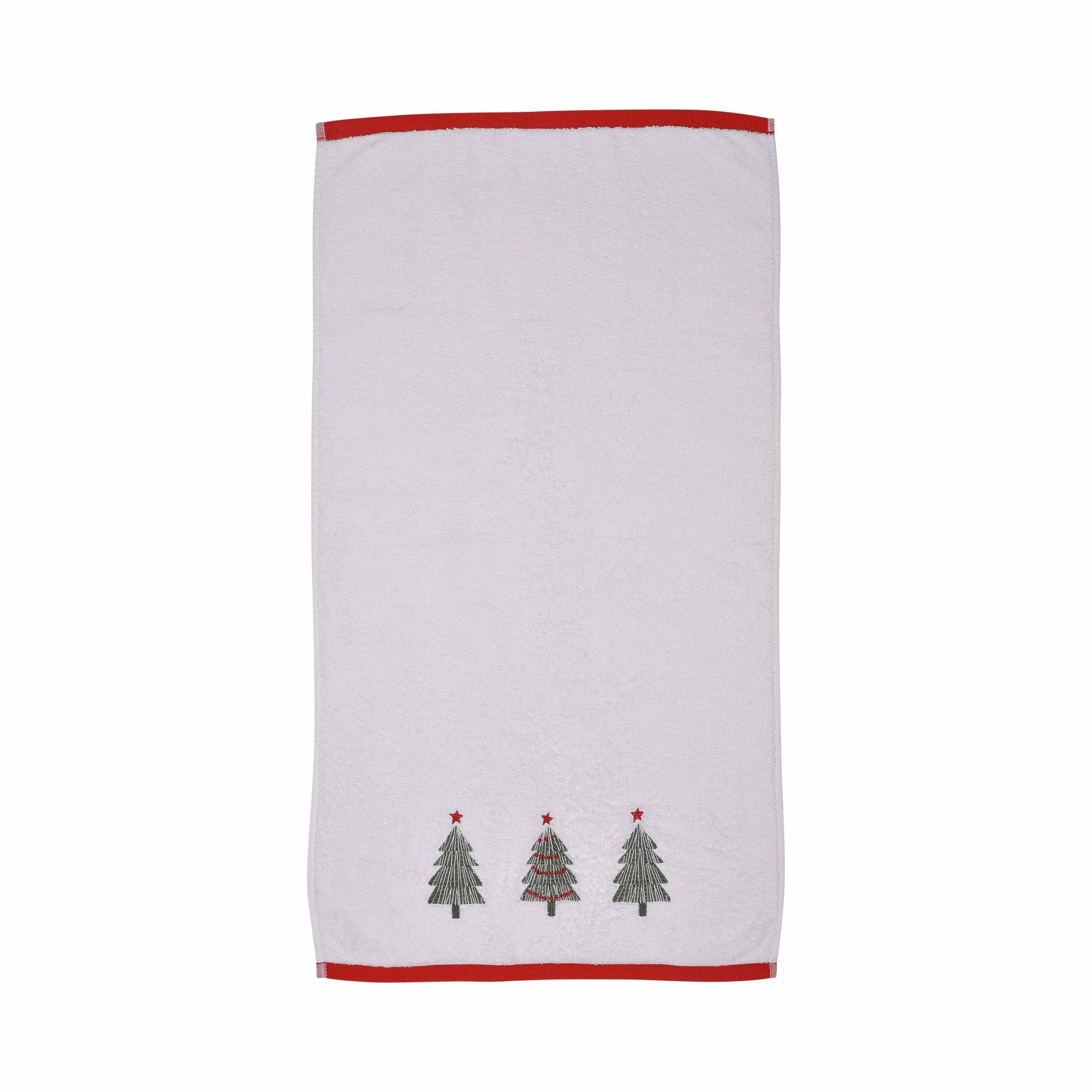 Christmas Trees Hand Towel (2 pack) by Fusion Christmas in White 50 x 90cm - Hand Towel (2 pack) - Fusion Christmas
