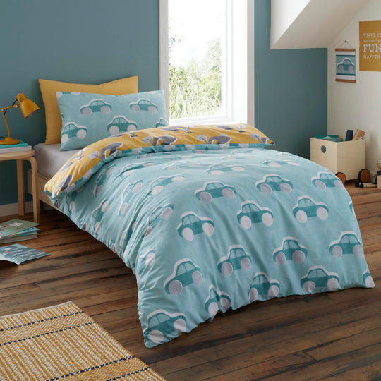 Cool Cars Duvet Cover Set in Duck Egg