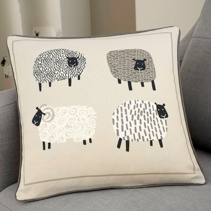 Dotty Sheep Cushion by Fusion in Natural 43 x 43cm - Cushion - Fusion