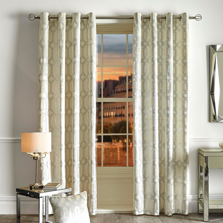 Darla Pair of Eyelet Curtains by Curtina in Ivory - Pair of Eyelet Curtains - Curtina