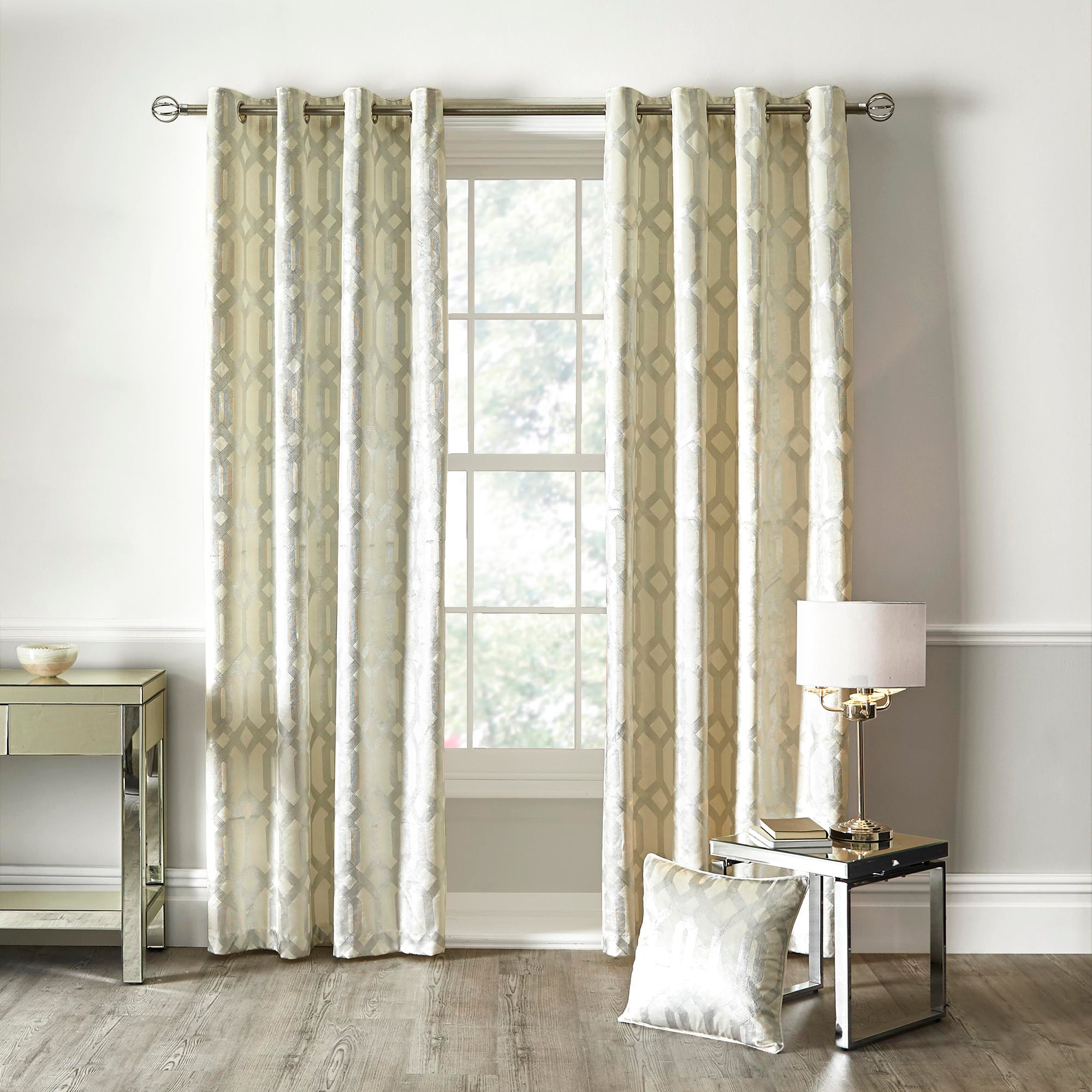 Darla Pair of Eyelet Curtains by Curtina in Ivory - Pair of Eyelet Curtains - Curtina