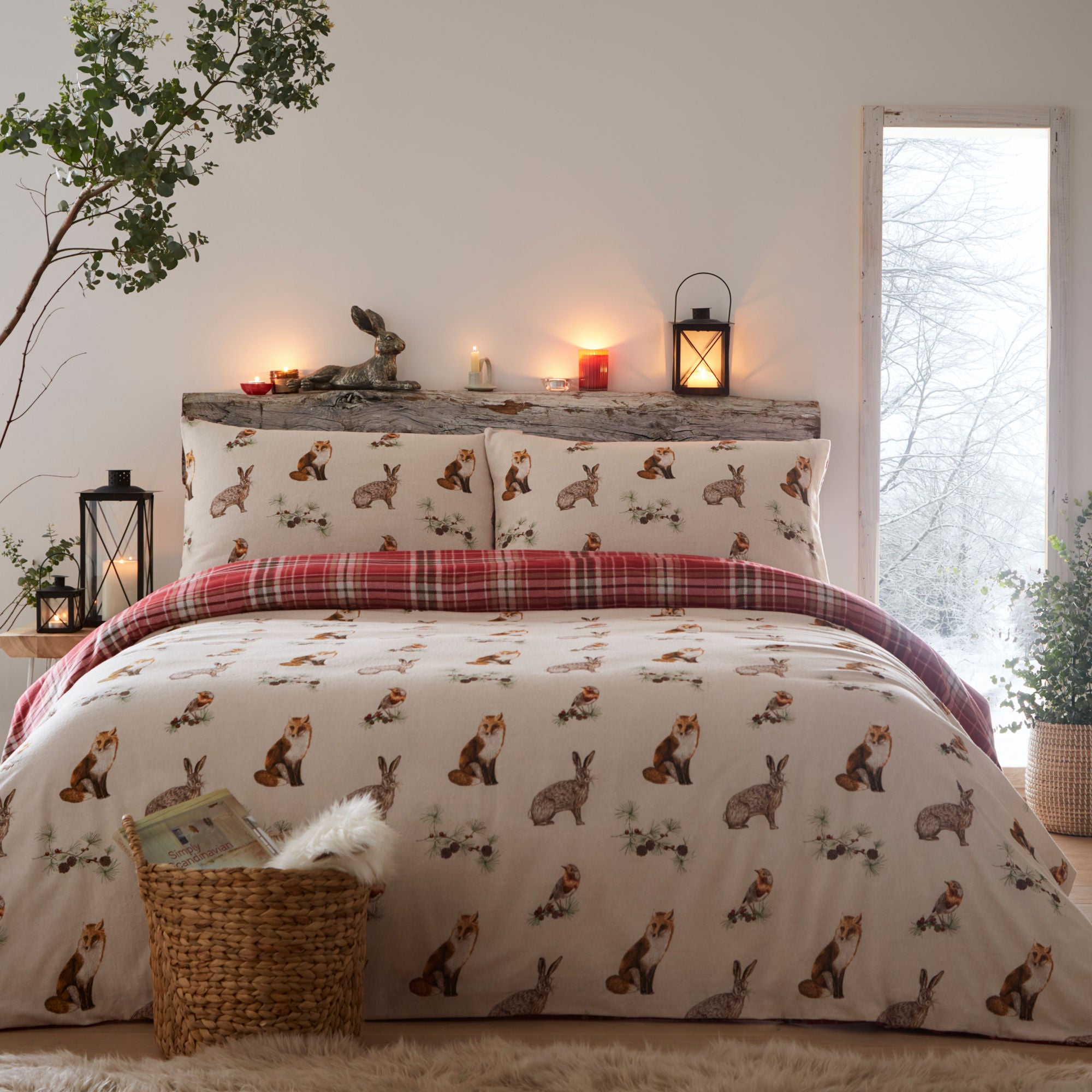 Derwent Check Duvet Cover Set by Dreams & Drapes Lodge in Natural - Duvet Cover Set - Dreams & Drapes Lodge