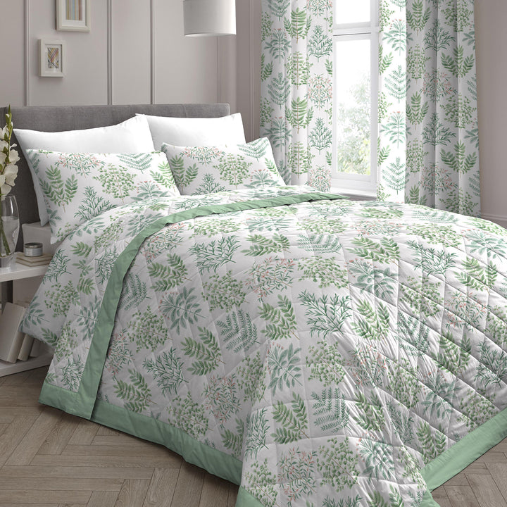 Emily Bedspread by Dreams & Drapes in Green 230cm X 195cm - Bedspread - Dreams & Drapes