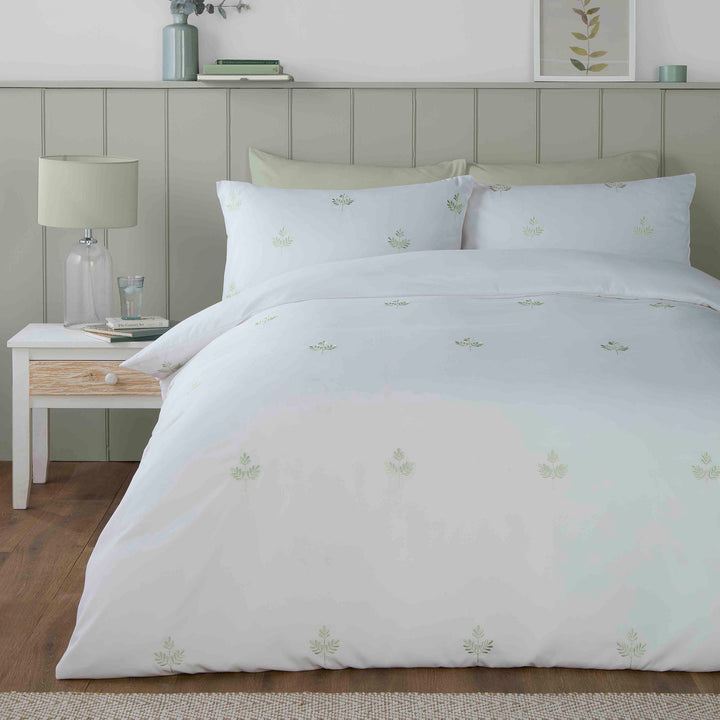 Emily Embroidery Duvet Cover Set by Serene in Green