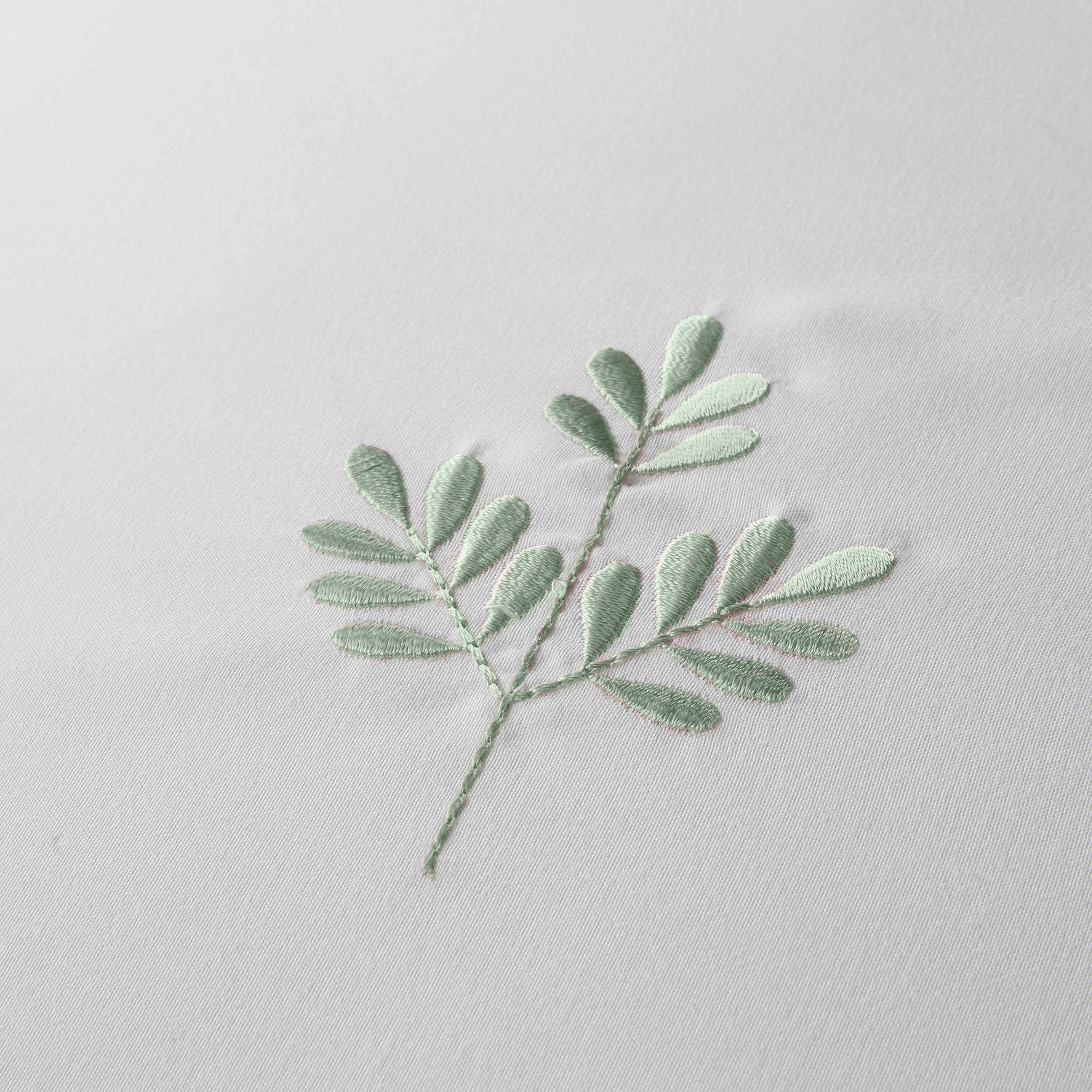 Emily Embroidery Duvet Cover Set by Serene in Green - Duvet Cover Set - Serene