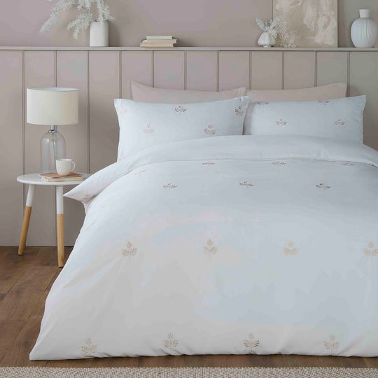 Emily Embroidery Duvet Cover Set in Natural