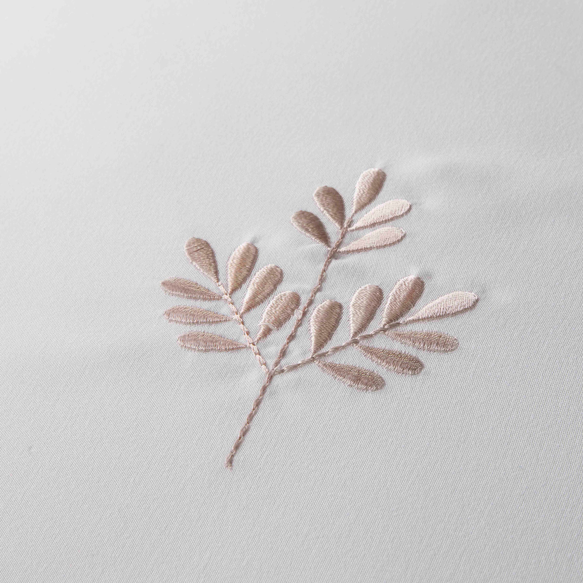 Emily Embroidery Duvet Cover Set by Serene in Natural - Duvet Cover Set - Serene