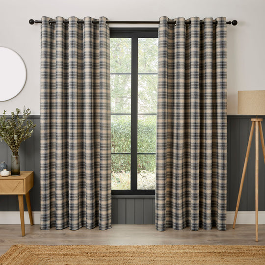 Everett Eyelet Curtains in Grey
