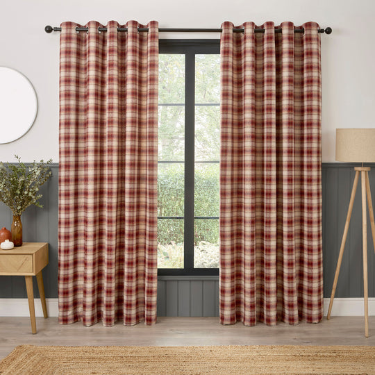 Everett Eyelet Curtains in Red