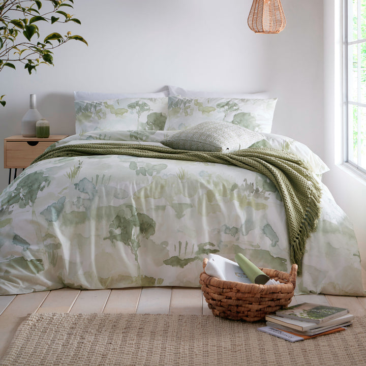 Edale Duvet Cover Set by Appletree Loft in Green - Duvet Cover Set - Appletree Loft