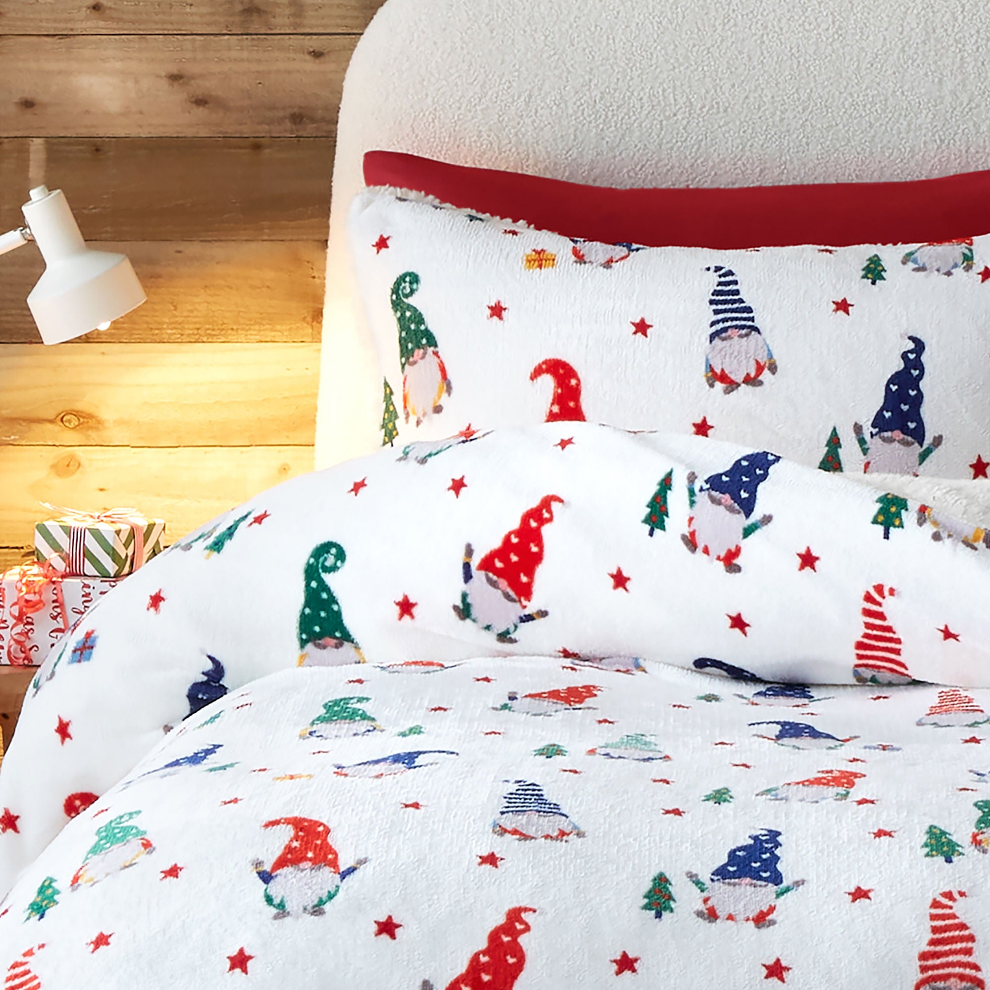 Festive Gonks Duvet Cover Set by Fusion in Red - Duvet Cover Set - Fusion