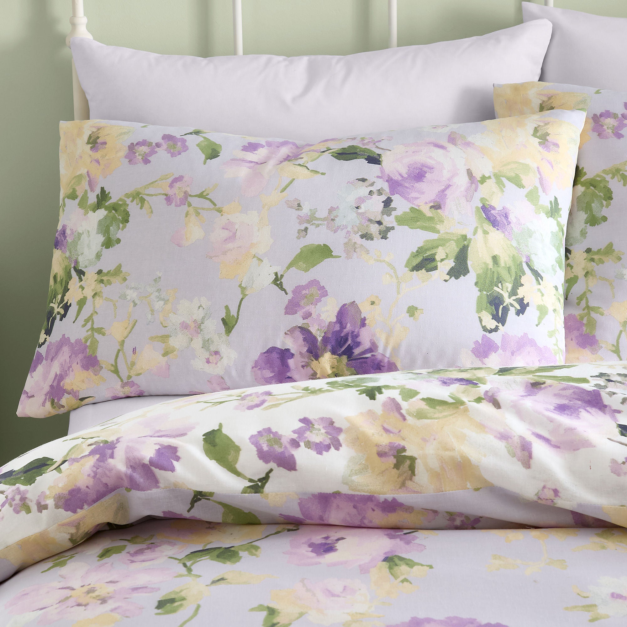 Flourette Duvet Cover Set by Dreams & Drapes Design in Lilac - Duvet Cover Set - Dreams & Drapes Design
