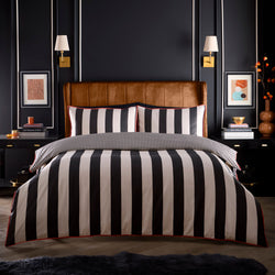 Festivo Circus Stripe Duvet Cover Set by Laurence Llewelyn-Bowen in Black