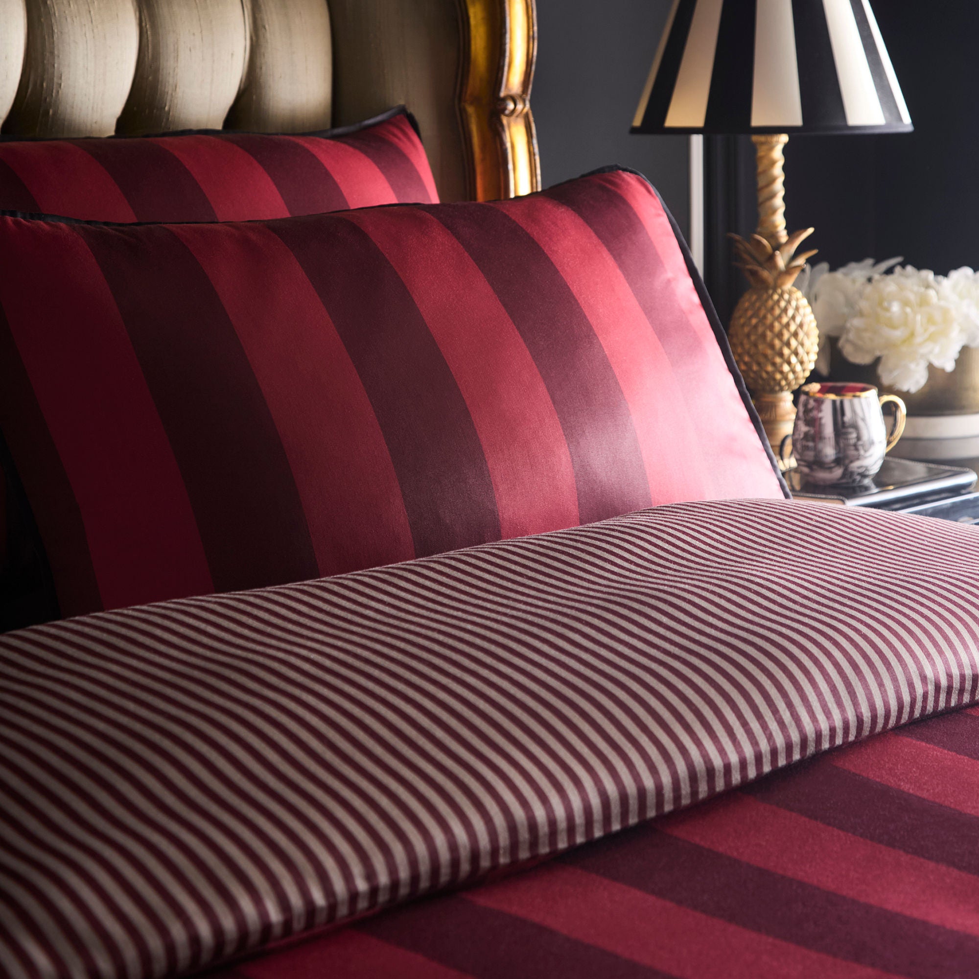 Festivo Circus Stripe Duvet Cover Set in Red - Duvet Cover Set - Laurence Llewelyn-Bowen