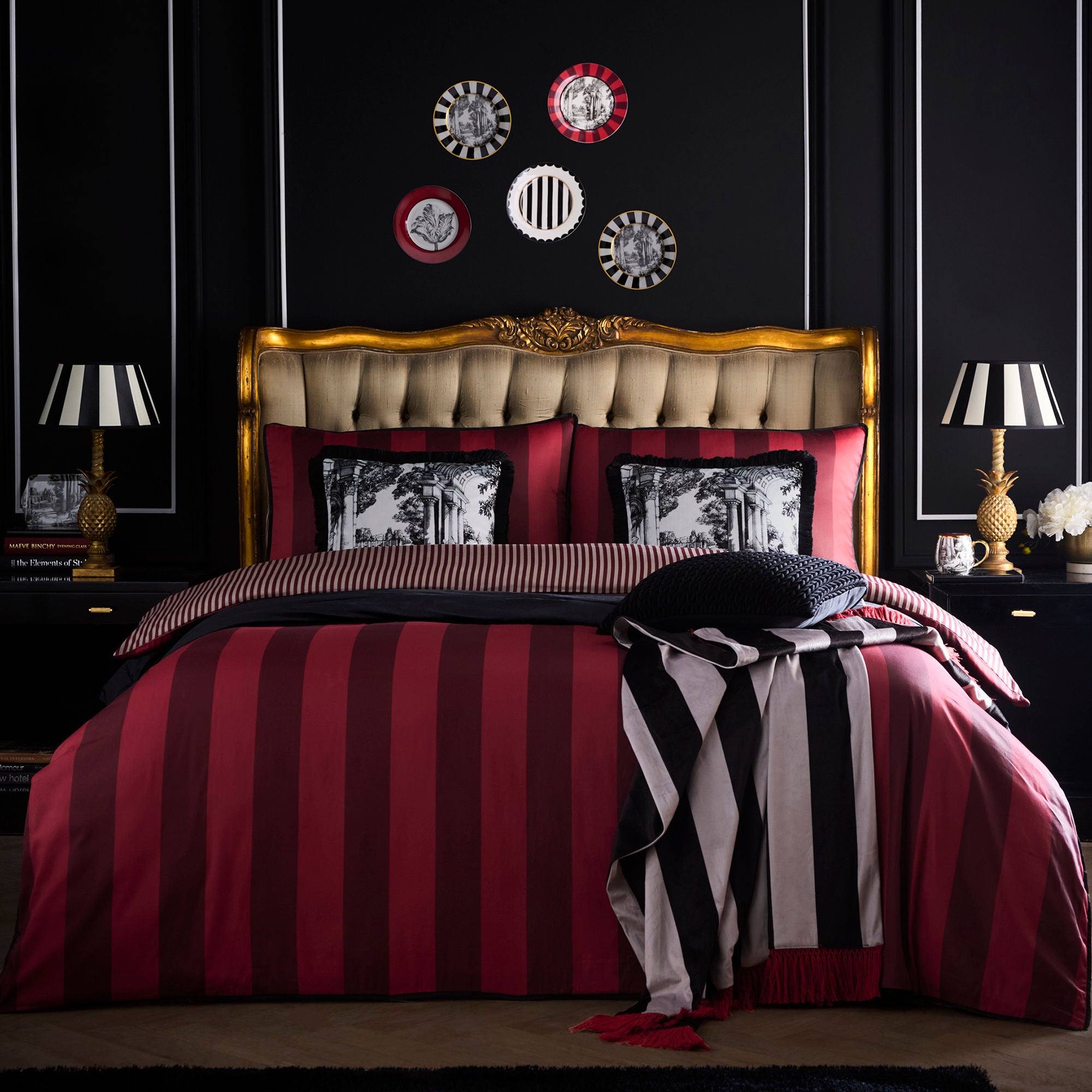 Festivo Circus Stripe Duvet Cover Set in Red - Duvet Cover Set - Laurence Llewelyn-Bowen
