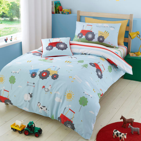 Farmyard Friends Duvet Cover Set in Blue