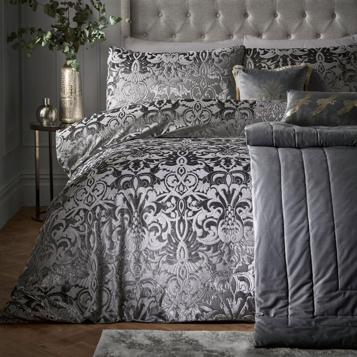 Firenza Duvet Cover Set by Laurence Llewelyn-Bowen in Slate - Duvet Cover Set - Laurence Llewelyn-Bowen