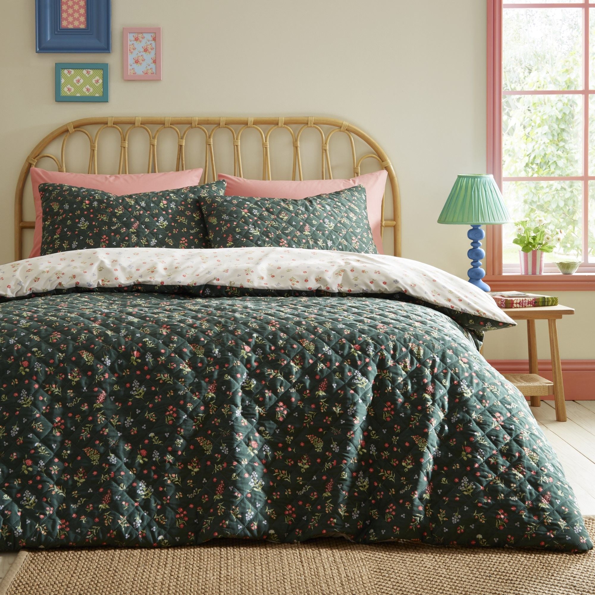 Nelly Duvet Cover Set in Green - Duvet Cover Set - Fusion