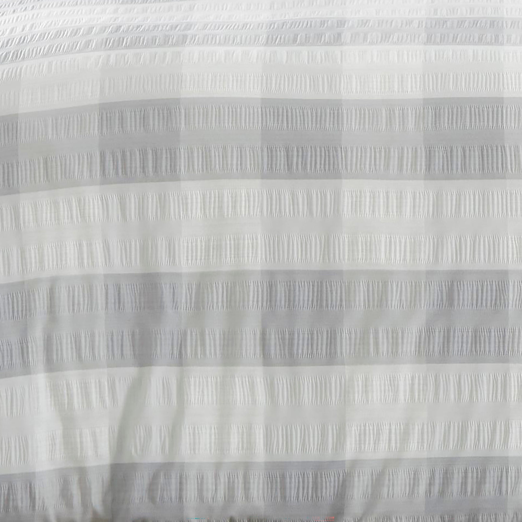 Seersucker Gingham Duvet Cover Set by Fusion in Silver - Duvet Cover Set - Fusion