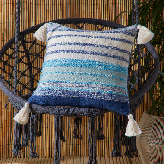 Grayson Outdoor Cushion in Blue 43 x 43cm