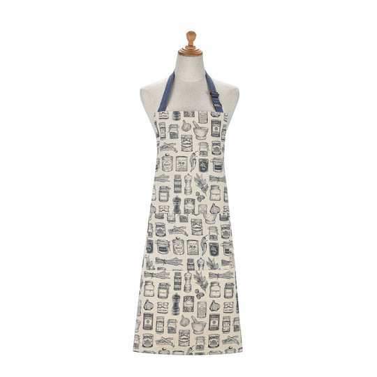 Herbs & Spices Cotton Apron in Grey