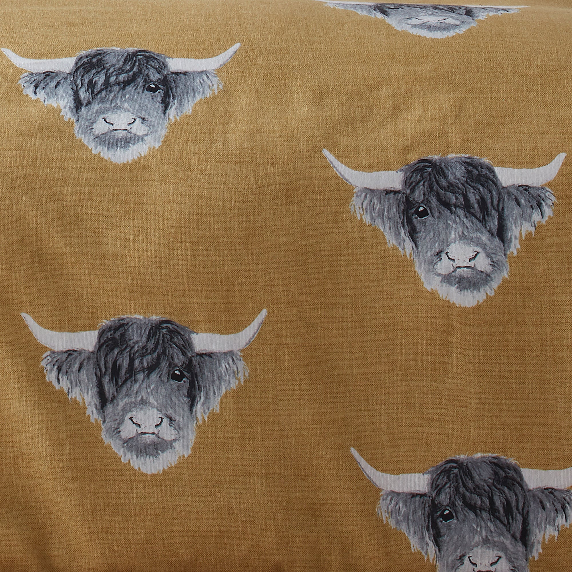 Highland Cow Duvet Cover Set by Fusion in Ochre - Duvet Cover Set - Fusion