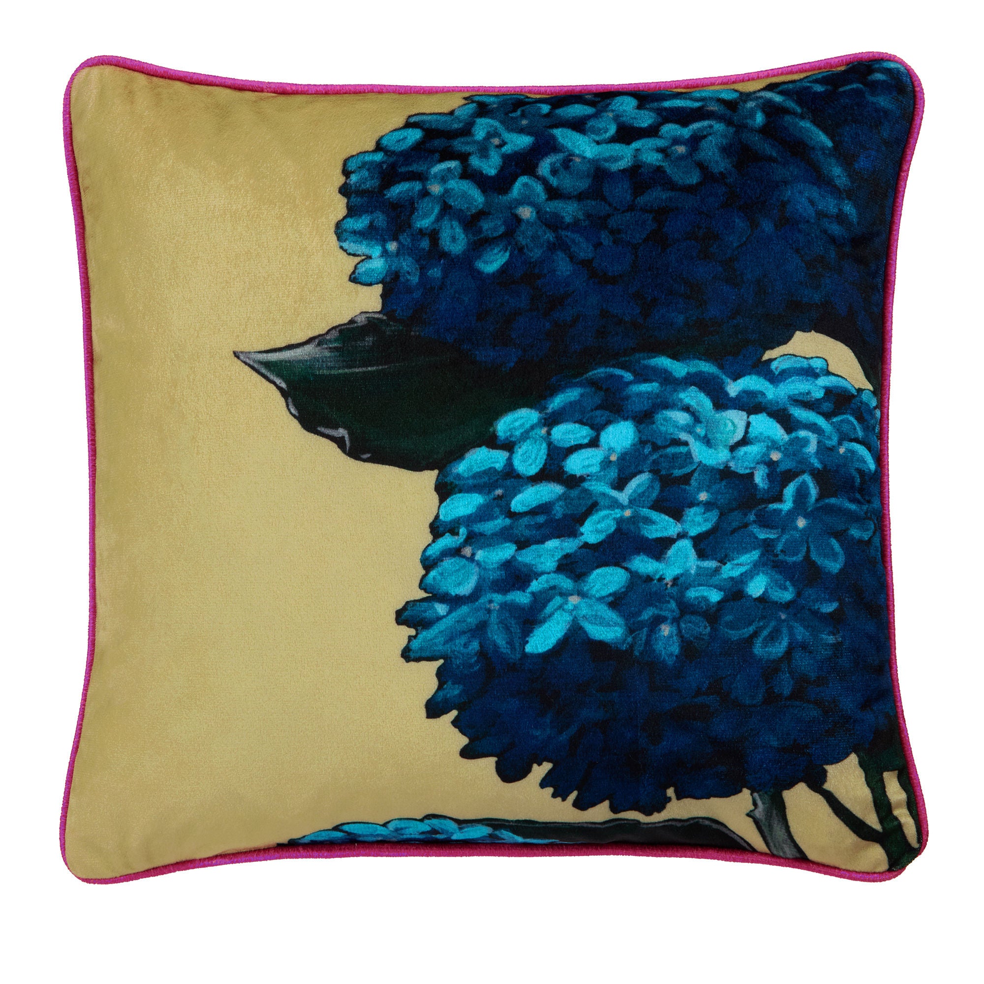 Hiyah Hydrangea Cushion by Laurence Llewelyn-Bowen in Lime 43 x 43cm