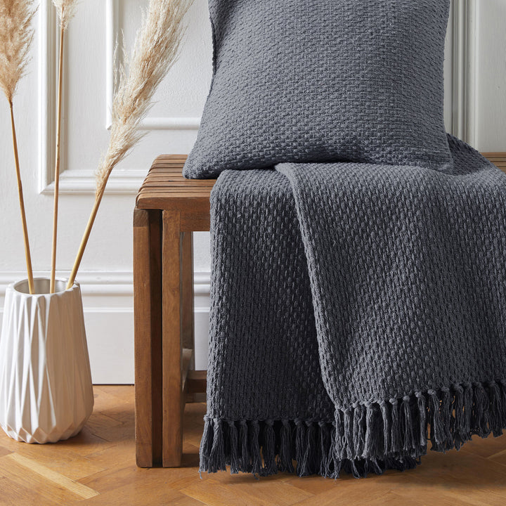 Hayden Throw by Drift Home in Charcoal 130 x 180cm - Throw - Drift Home