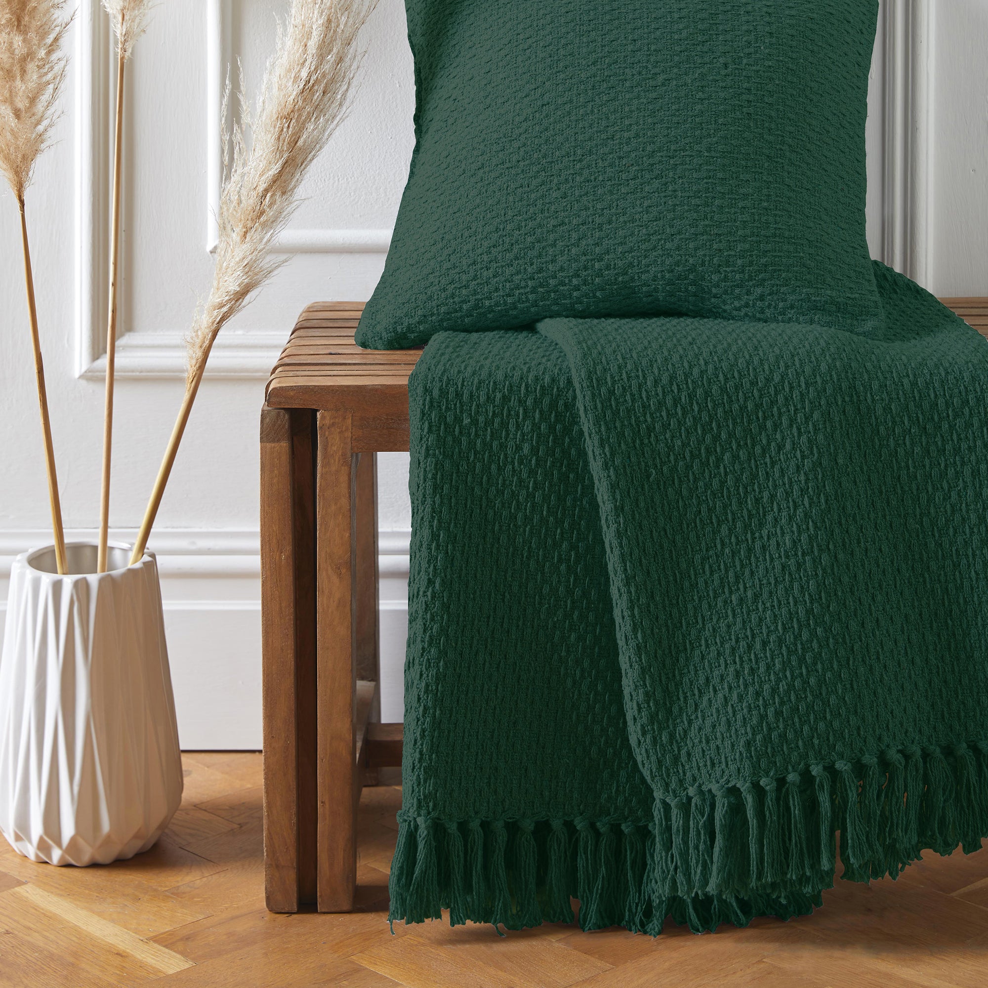 Hayden Throw by Drift Home in Green 130 x 180cm - Throw - Drift Home