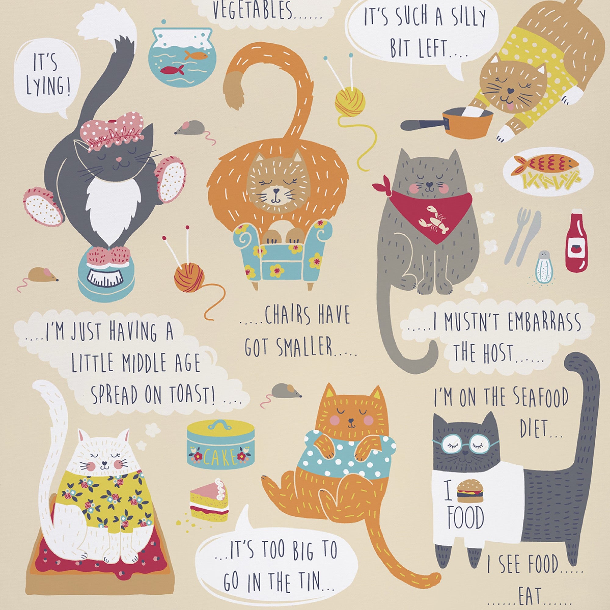 Ulster Weavers Cotton Tea Towel - I'm Slimming Tomorrow (100% Cotton, Orange) - Tea Towel - Ulster Weavers