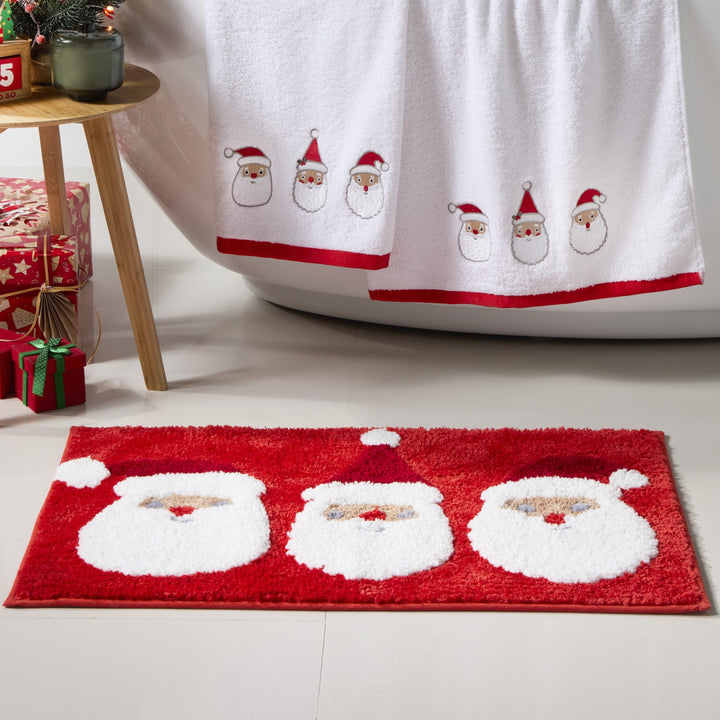 Jolly Santa Bath Mat by Bedlam in Red 50 x 80cm