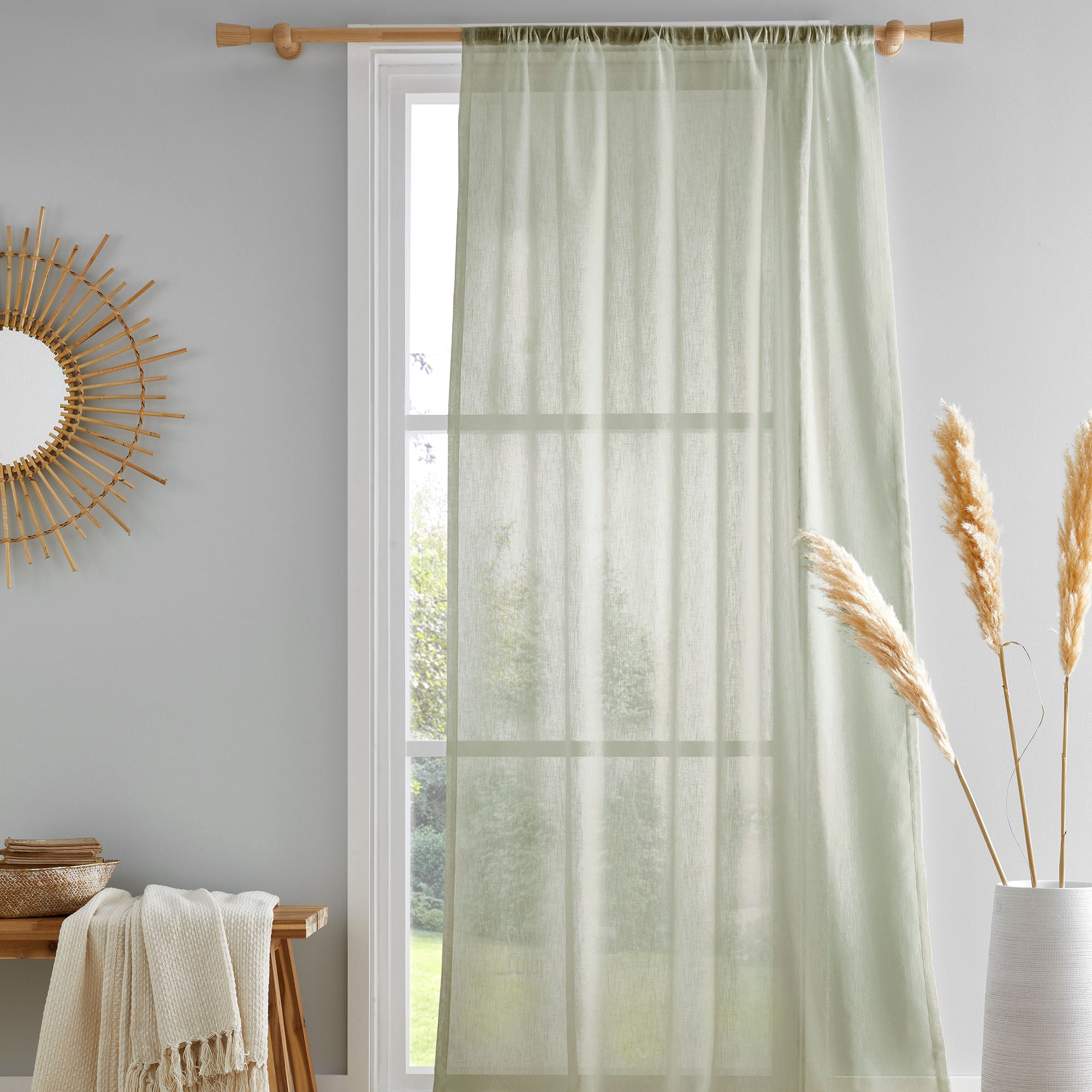 Kayla Voile Panel by Drift Home in Green - Voile Panel - Drift Home