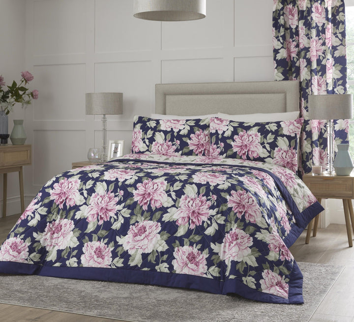 Kirsten Bedspread by Dreams & Drapes Design in Pink/Blue 200cm X 230cm - Bedspread - Dreams & Drapes Design