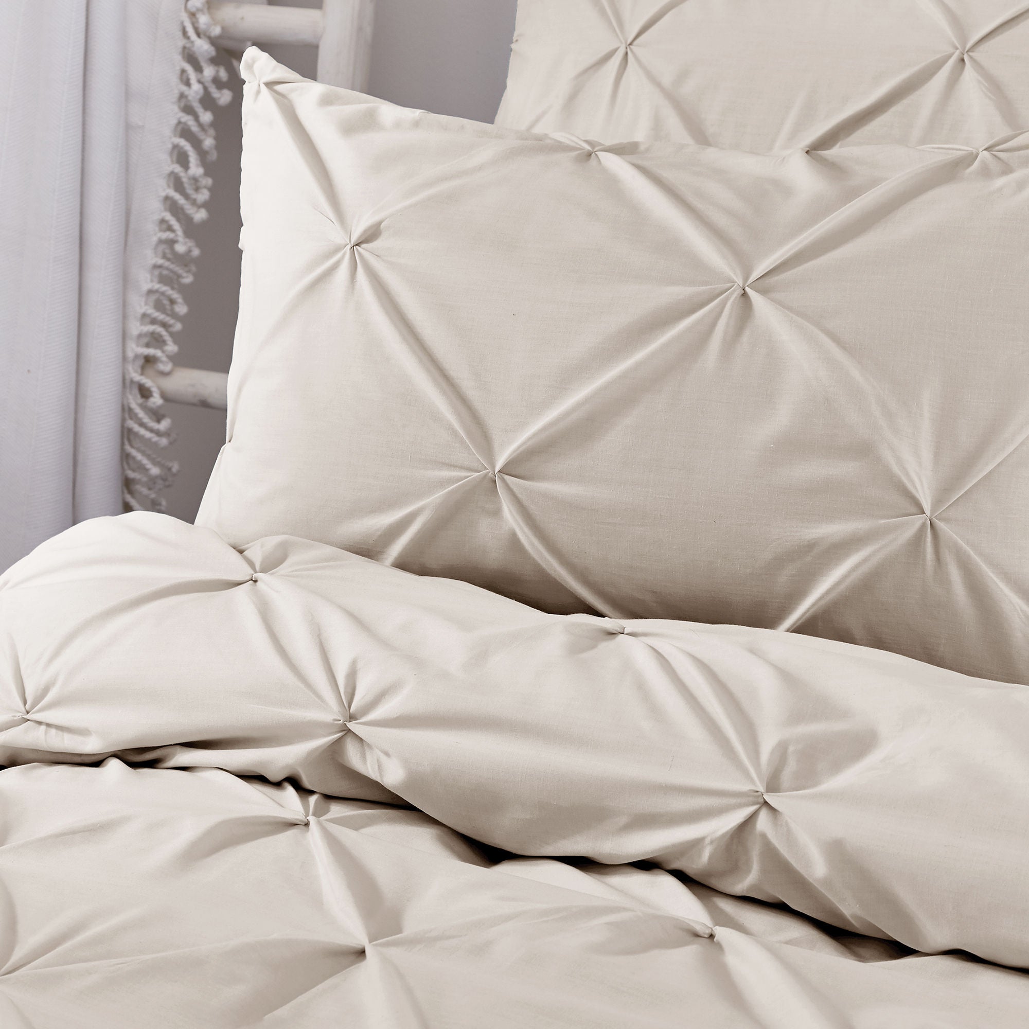 Lara Duvet Cover Set by Serene in Natural - Duvet Cover Set - Serene