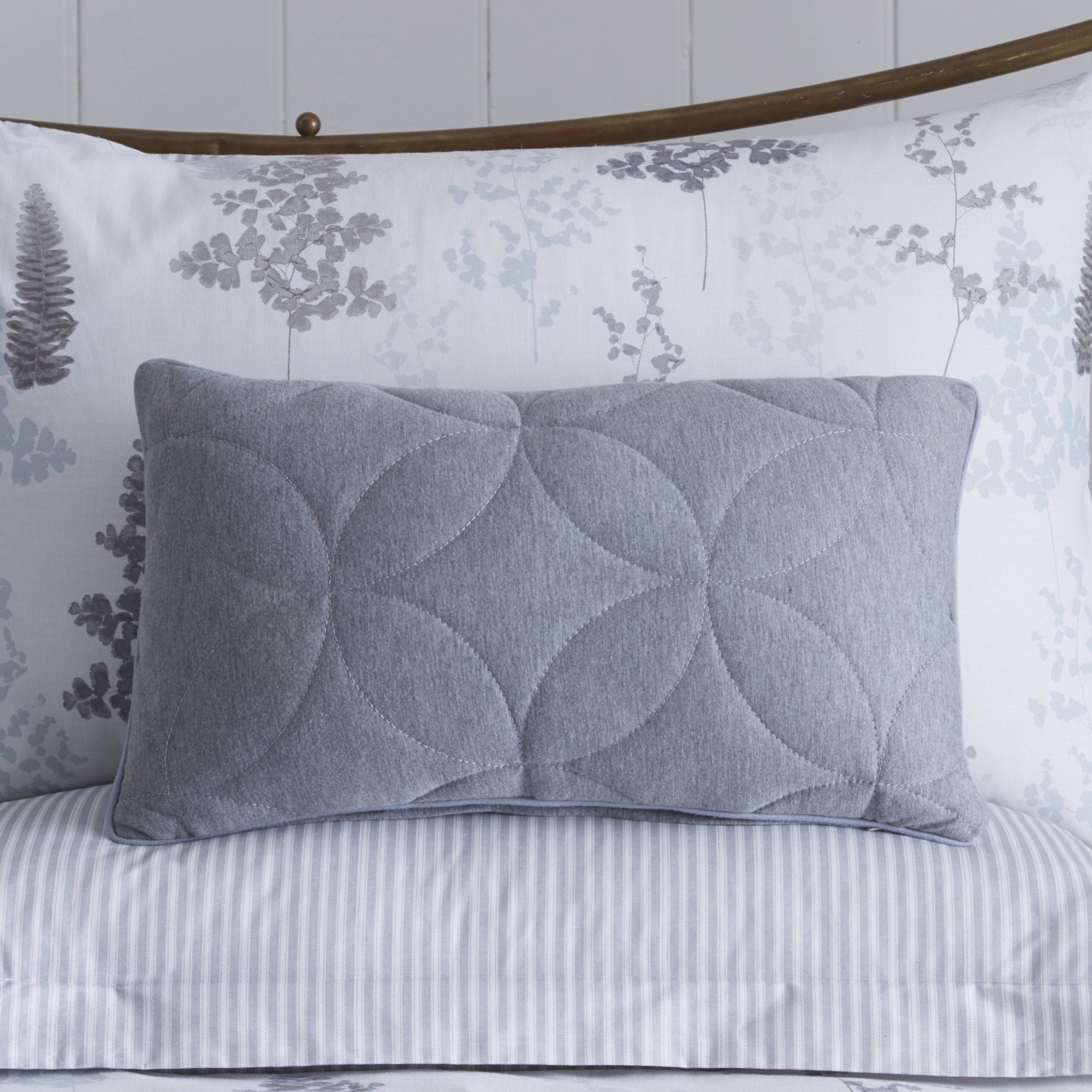 Linden Fern Cushion by Dreams & Drapes in Grey 28 x 38cm - Cushion - Dreams & Drapes