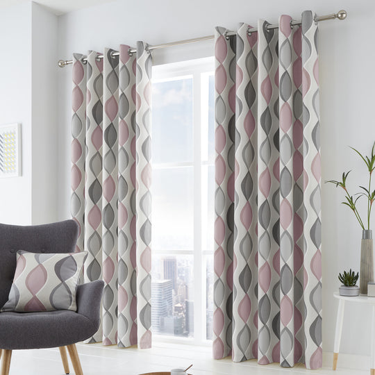 Lennox Eyelet Curtains in Blush