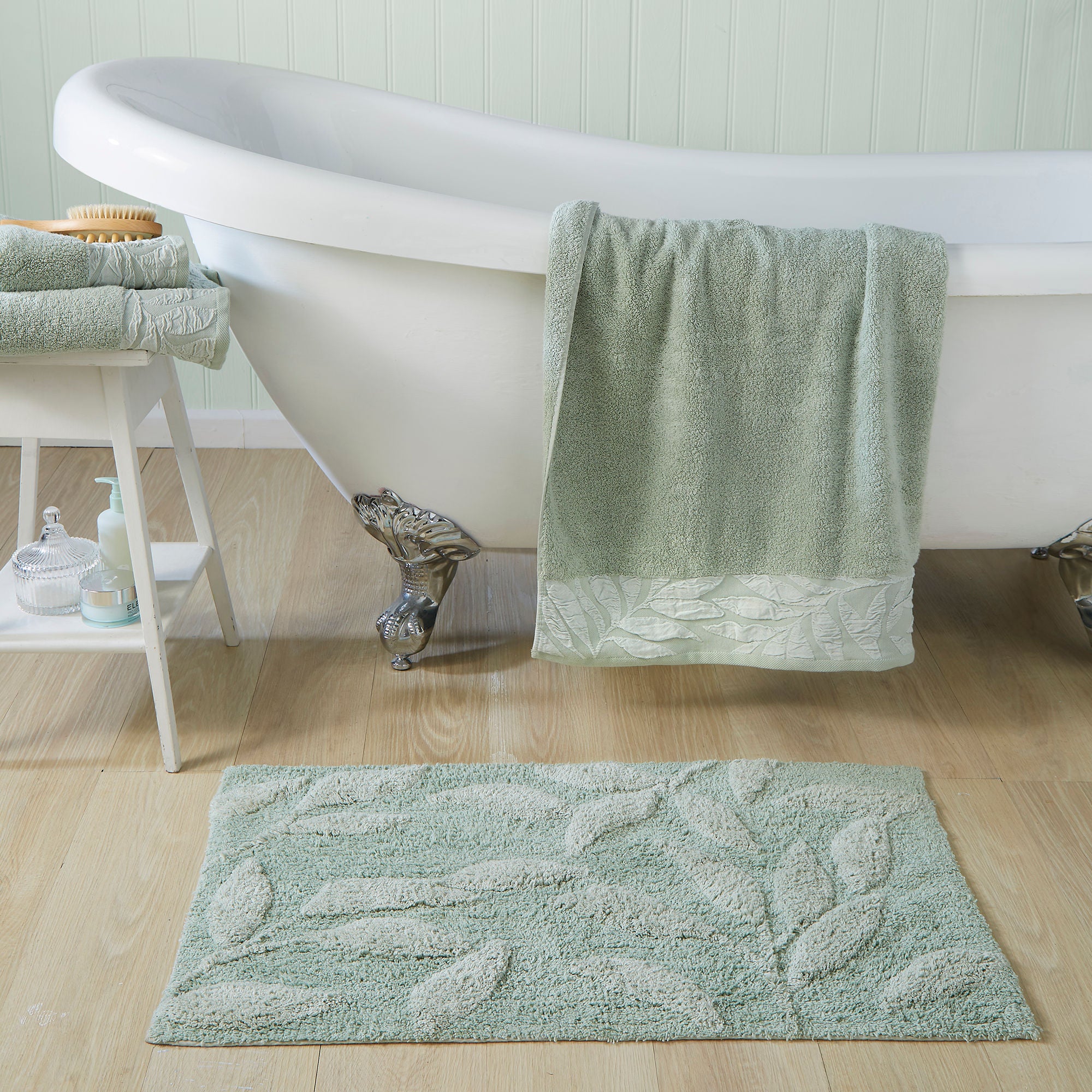 Lacie Towels by Dreams & Drapes Bathroom in Steel/Sage - Towels - Dreams & Drapes Bathroom