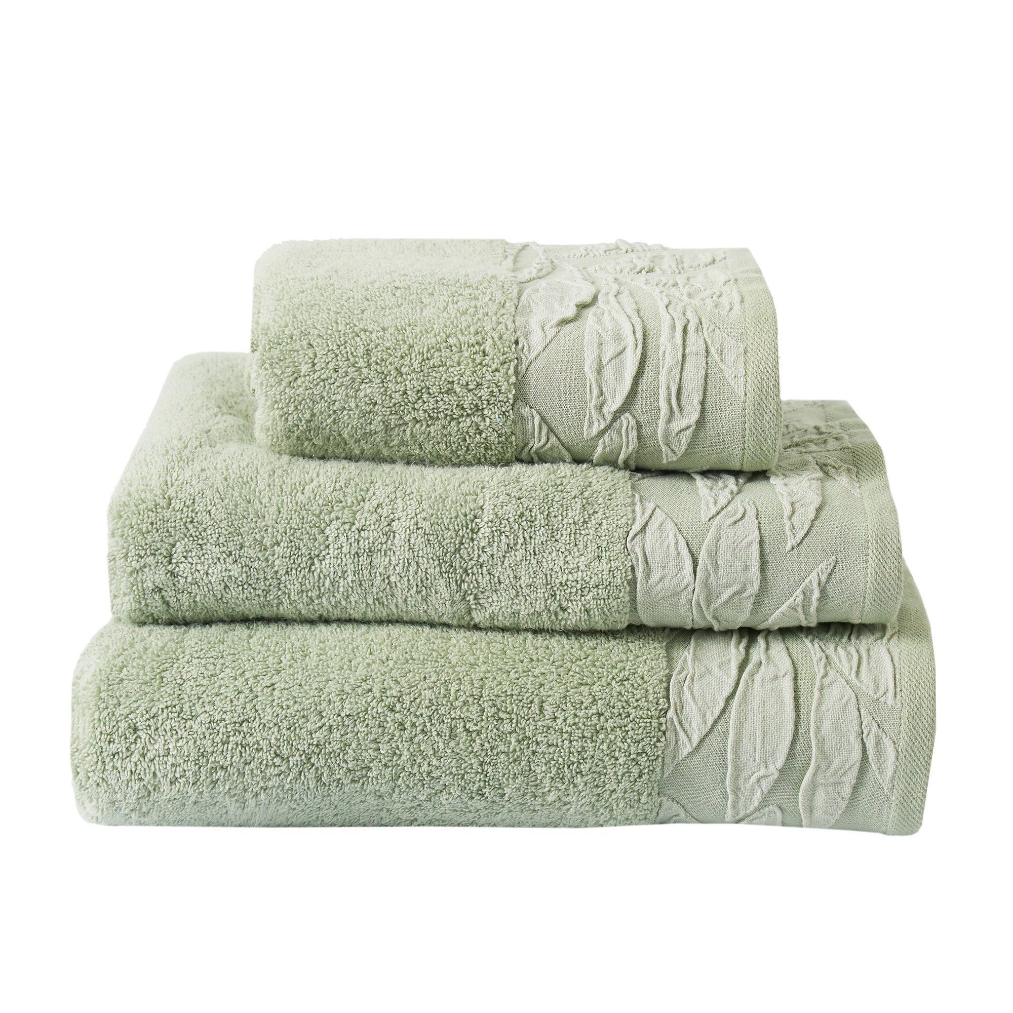Lacie Towels by Dreams & Drapes Bathroom in Steel/Sage - Towels - Dreams & Drapes Bathroom