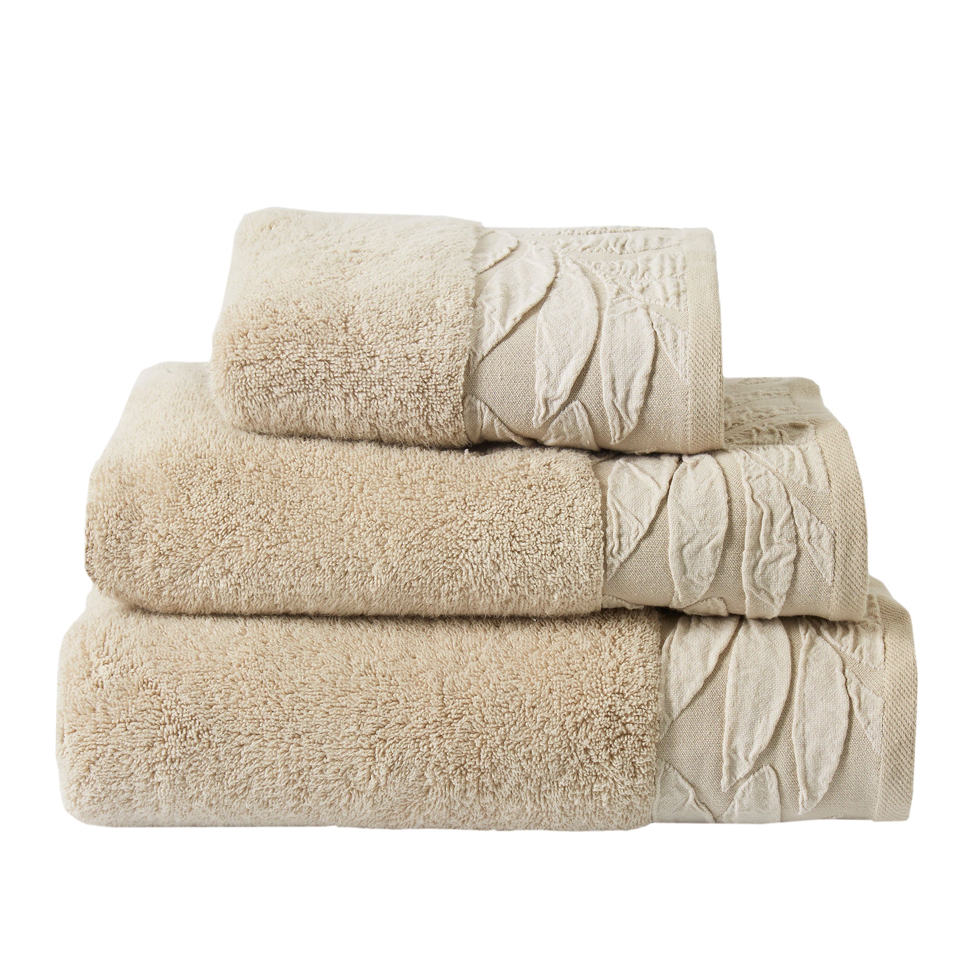 Lacie Towels by Dreams & Drapes Bathroom in Natural - Towels - Dreams & Drapes Bathroom