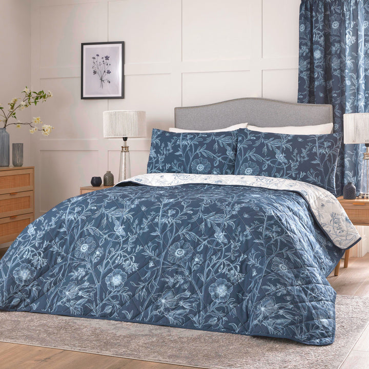 Lorie Bedspread by Dreams & Drapes Design in Blue 200cm X 230cm - Bedspread - Dreams & Drapes Design