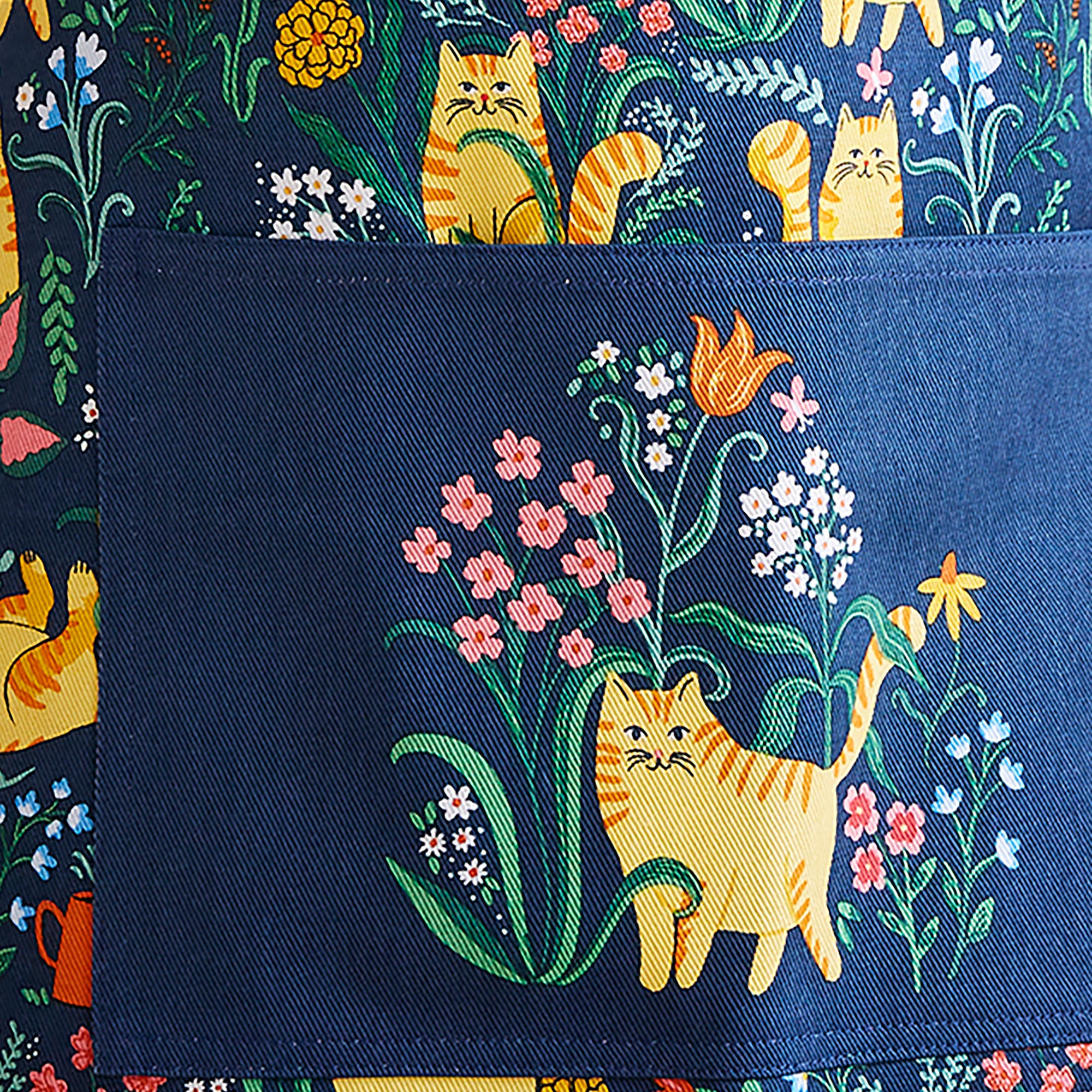 Marmalade Meadow Cotton Apron in Navy - Apron - Ulster Weavers