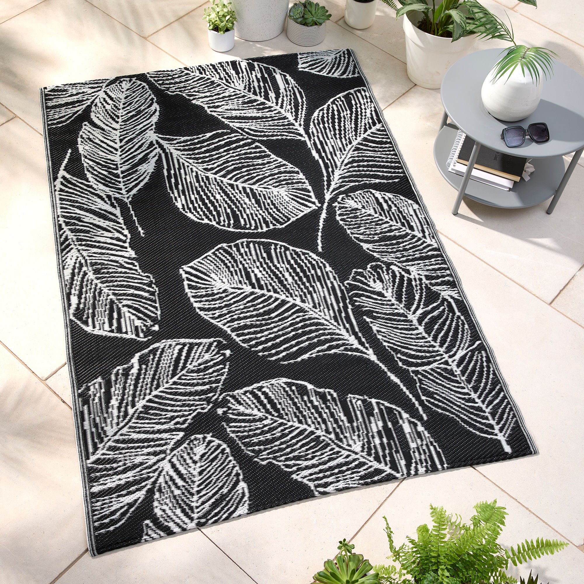 Matteo Outdoor Rug by Fusion in Black 120 x 170cm - Outdoor Rug - Fusion