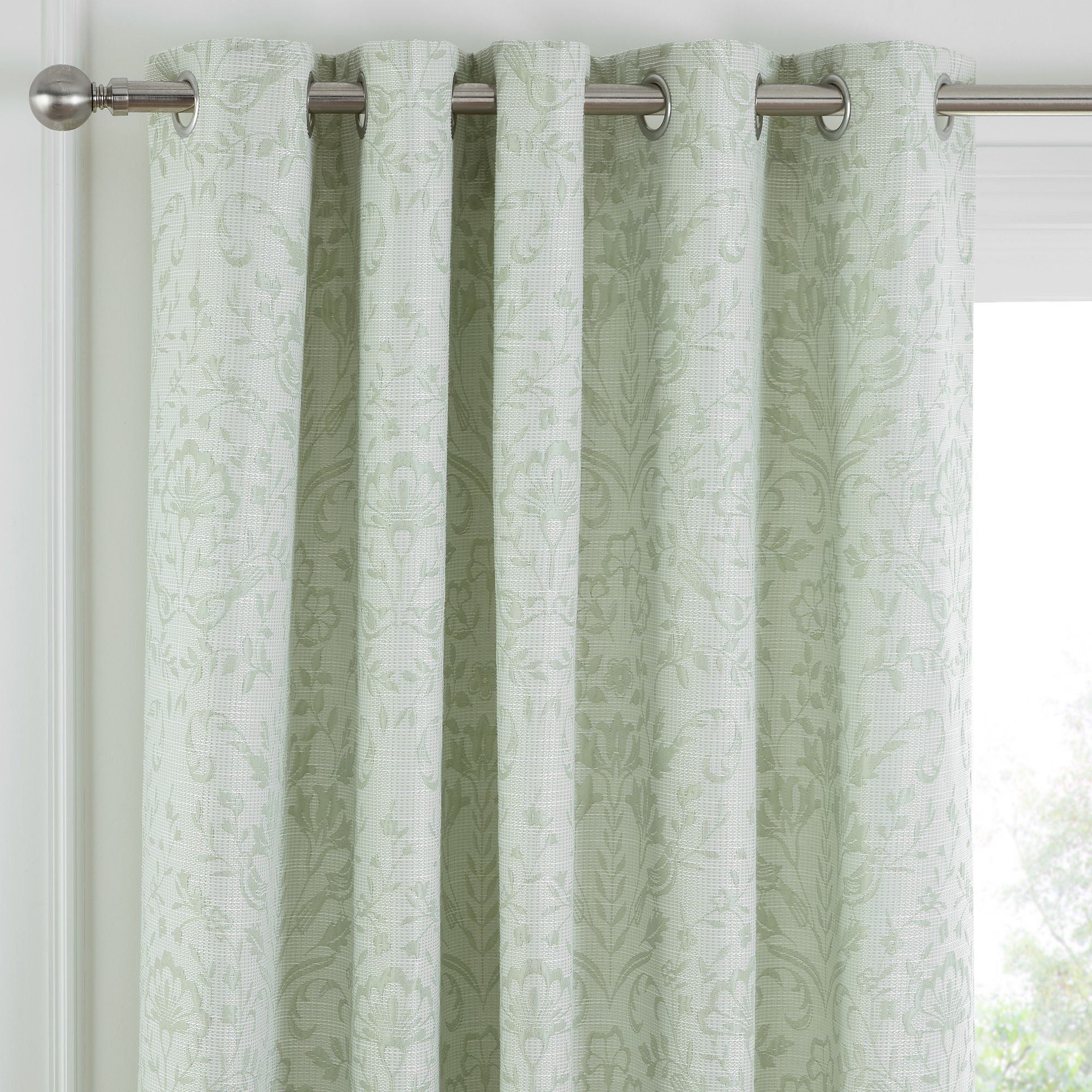 Marple Pair of Eyelet Curtains by Curtina in Sage Green - Pair of Eyelet Curtains - Curtina