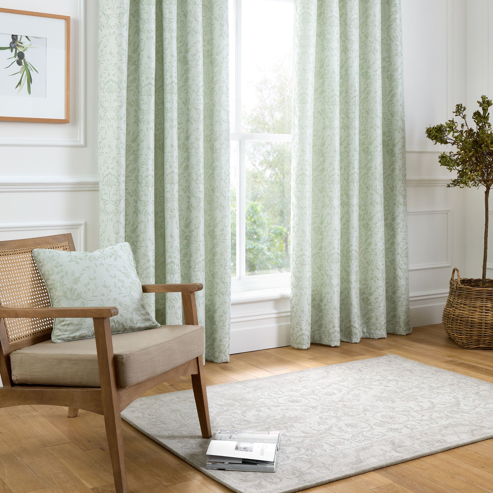 Marple Cushion by Curtina in Sage Green 43 x 43cm - Cushion - Curtina