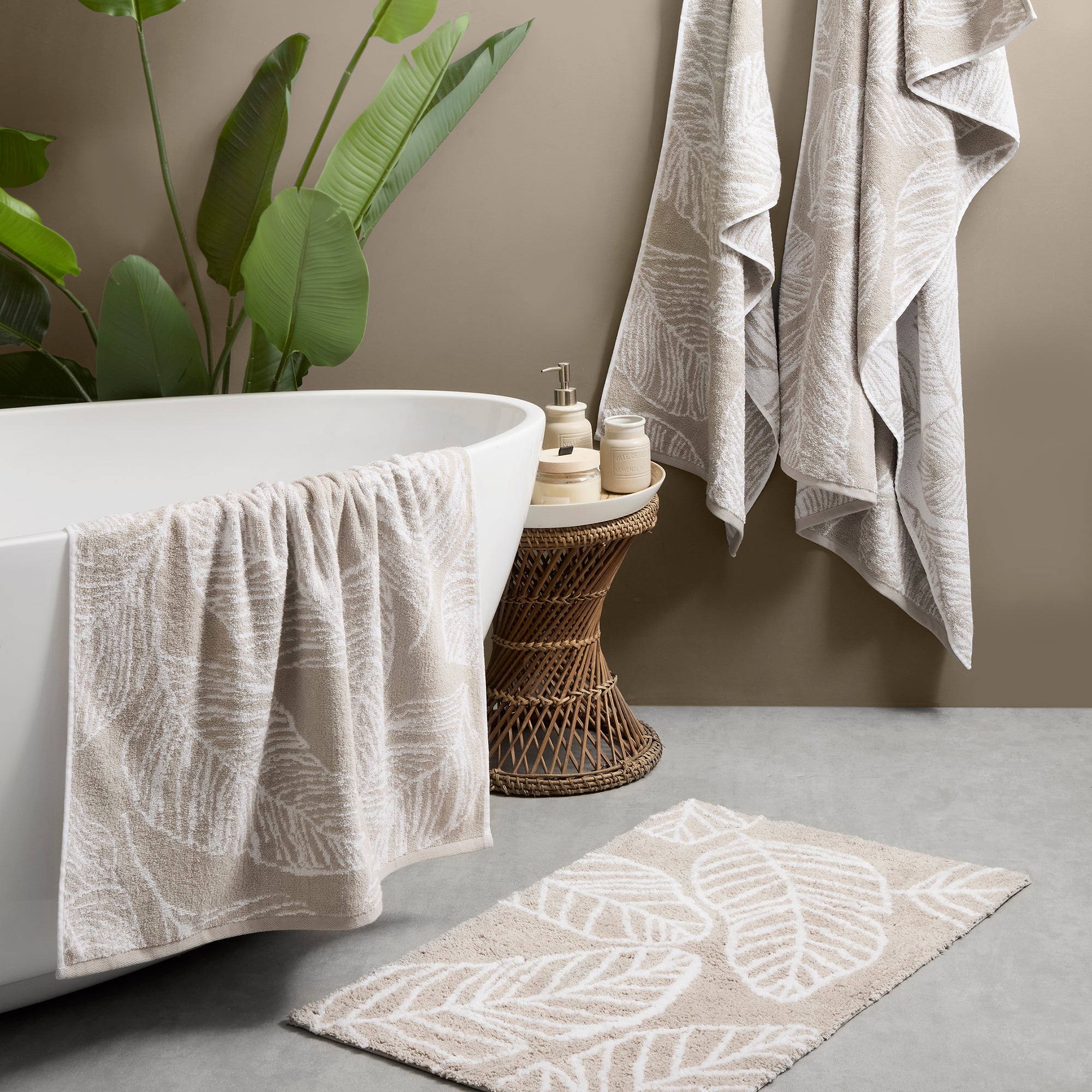 Matteo Bath Mat by Fusion Bathroom in Natural 50 x 80cm