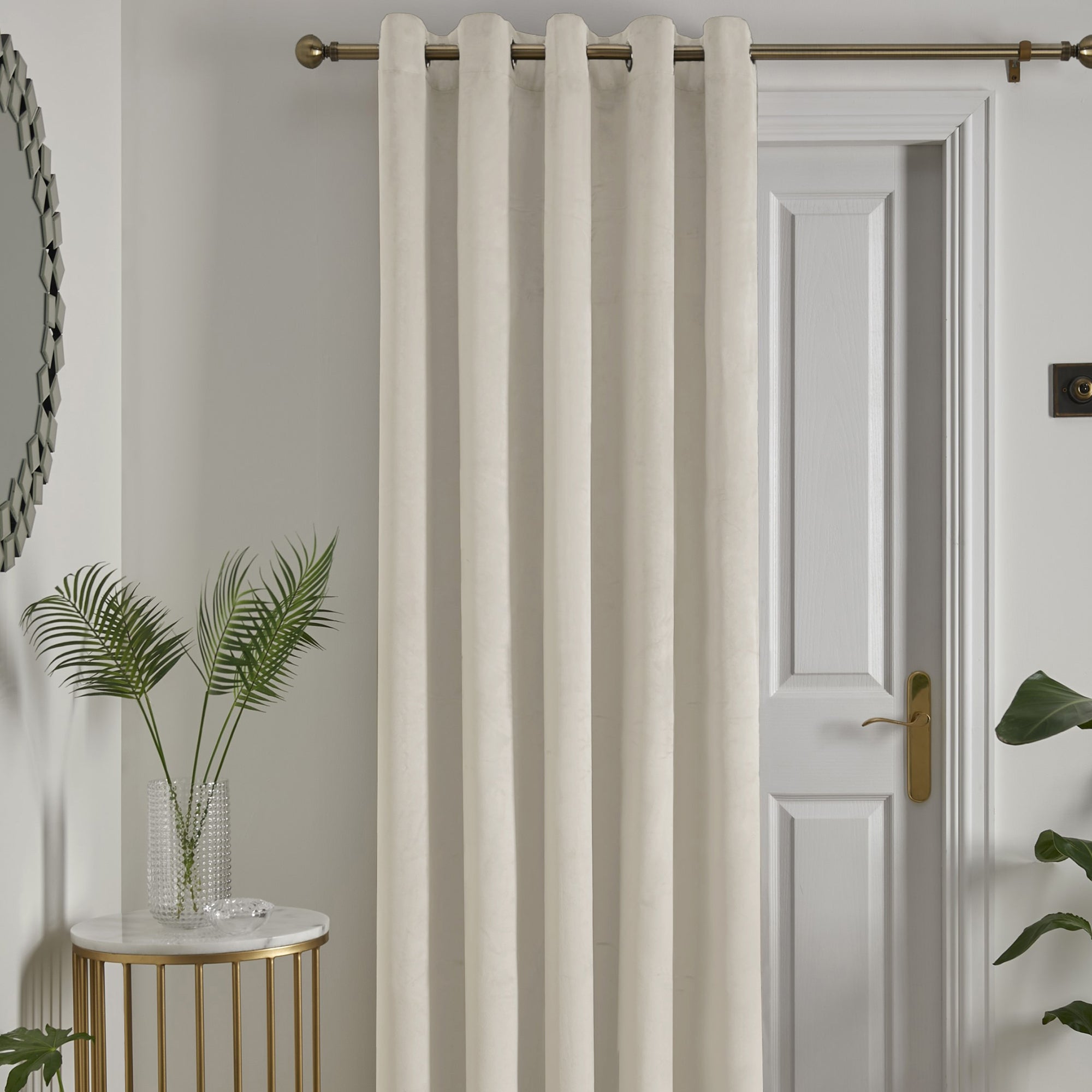 Montrose Eyelet Single Panel Door Curtain in Ivory - Eyelet Single Panel Door Curtain - Laurence Llewelyn-Bowen