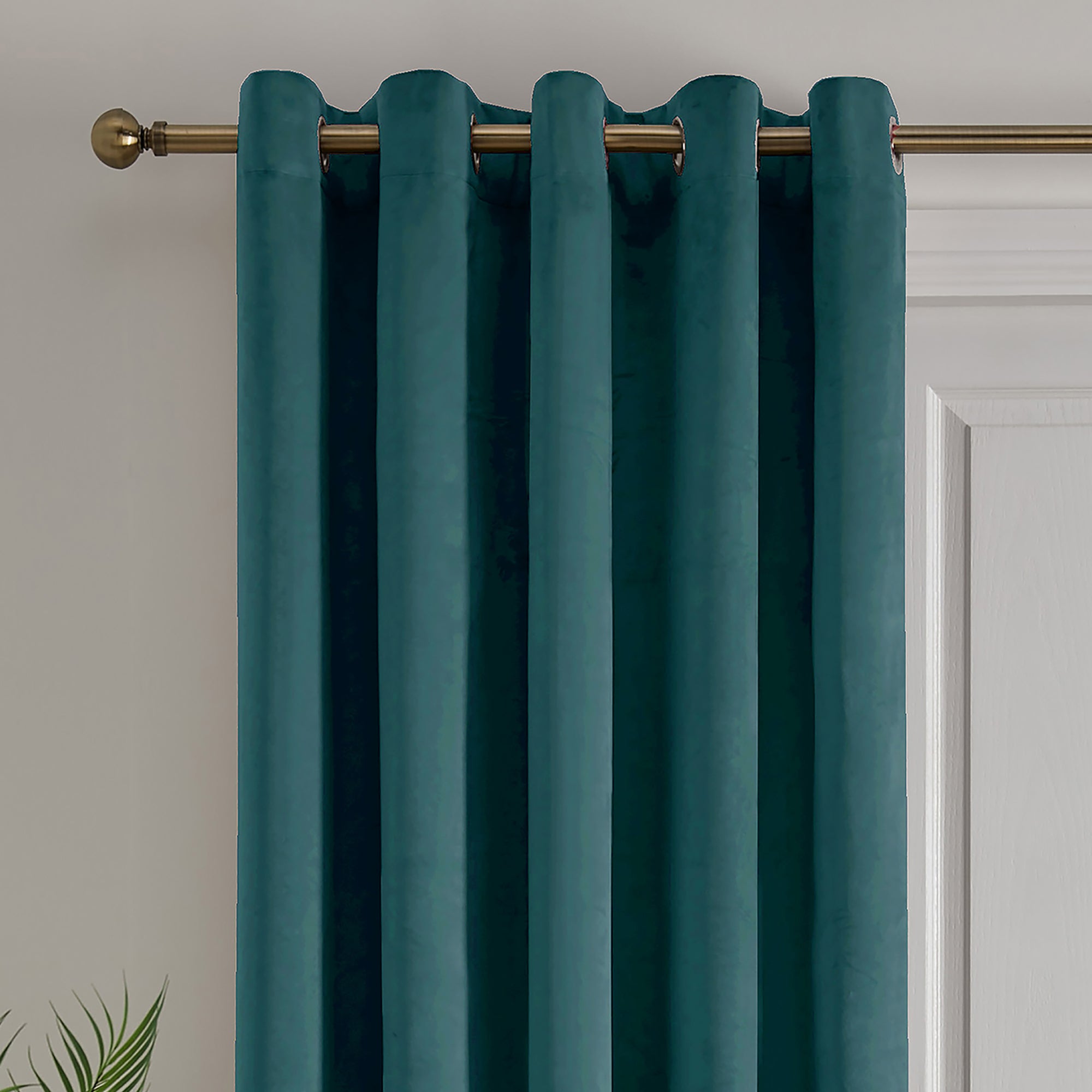 Montrose Eyelet Single Panel Door Curtain in Teal - Eyelet Single Panel Door Curtain - Laurence Llewelyn-Bowen
